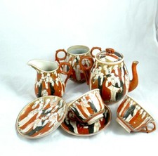 ANTICO SERVIZIO DA TE  PORCELLANA GIAPPONESE SATSUMA GIAPPONE TEA set THE