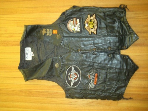 Gilet biker uomo pelle - gilet,