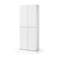 MOBILE MULTIUSO CON 4 ANTE, 7 RIPIANI REGOLABILI E MANIGLIA A GOLA 195X80X37 CM