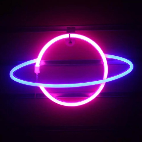 Insegna led neon - led, pianeta