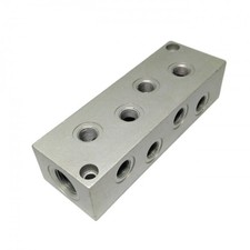 CNC 3D - Distributore Aria con 8+2 Vie in Acciaio 50x144x35mm