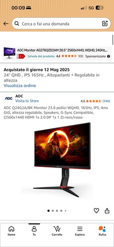 Monitor aoc q24g2a - monitor,