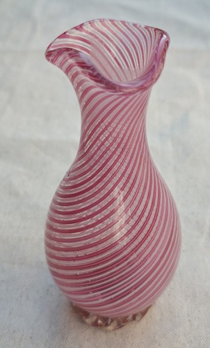 Vintage murano glass vase pink - vintage,