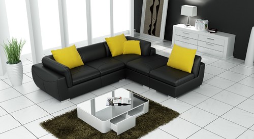 Divano pelle forma di - di, l