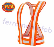 BRETELLE LAVORO CANTIERI ALTA VISIBILITA' IN TESSUTO RETRORIFLETTENTE ARANCIO 