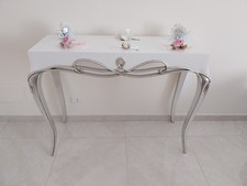 Consolle ingresso design e stile contemporaneo moderno bianca e foglia argento