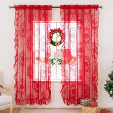 Tende in Pizzo Rosso Lunghe 84