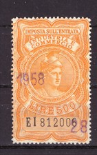 FRANCOBOLLI Marca da Bollo - Imposta sull'Entrata 1946 500 Lire