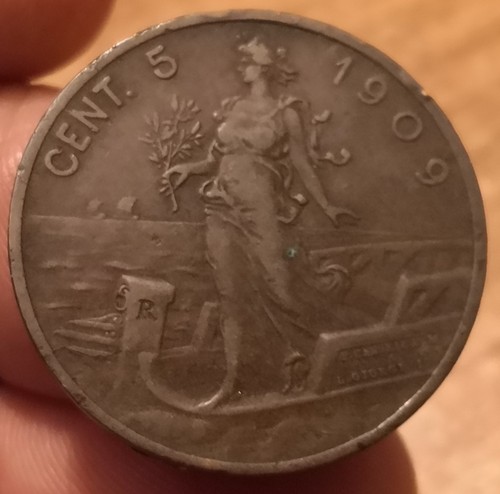 Moneta centesimi 1909 prora - 5,