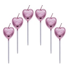 Candeline Compleanno a Cuore,6 Pcs Particolari Candele di Compleanno a BC