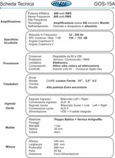 Sub-woofer amplificato professionale 15" 1600 watt 