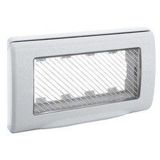 Placca stagna Ave autoportante con membrana 4P moduli IP55 RAL7035 grigio 45SP44
