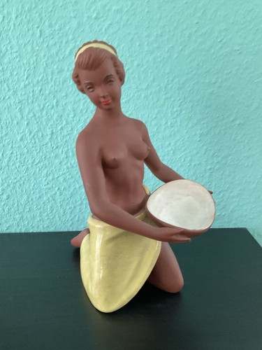 Statua ceramica bambina con - bambina,