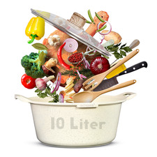 Casseruola Stock Pentola Salsa Padella – Antiaderente. Coperchio, 10 Litri, Induzione, Gas, Elec