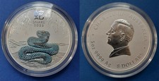 AUSTRALIA 2025 ANNO DEL SERPENTE COLORATO  LUNAR III 5 once argento 999/1000