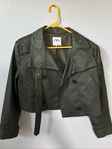 Zara cropped high neck trench - neck,