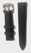 CINTURINO SILICONE NERO BUCHERELLATO EFFETTO TROPICO SGANCIO RAPID018 20 22 24mm