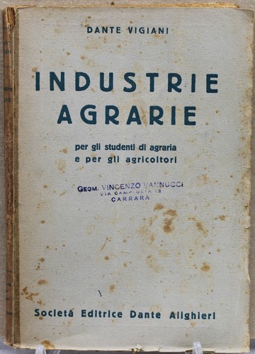 Libro industrie agrarie dante - libro,