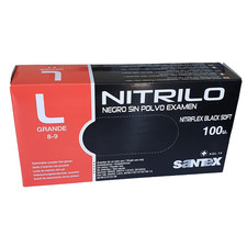 Guanto NITRILO Nero L 100 Pz SANTEX