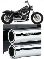 MARMITTE COMPLETE COBRA CROMATE PER HARLEY DAVIDSON DYNA 2012 2017 SCARICO HD