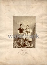 Foto originale (stampa album) Costumi di bambini svizzeri 1887