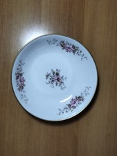 Piatto Ceramica Limoges Motivi Floreali e Bordo Dorato.