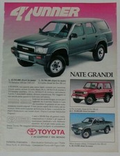 Advert Pubblicità 1991 TOYOTA 4 RUNNER - HILUX - LJ 70