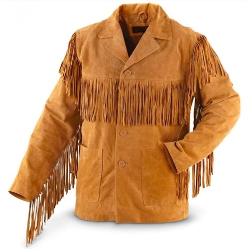 Giacca pelle cowboy - , frange