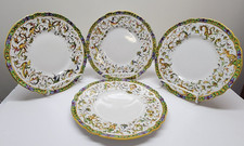 4 piatti antichi marchi a U DERUTA STYLE ANGELO MINGHETTI MAIOLICA ITALIANA 10,75"