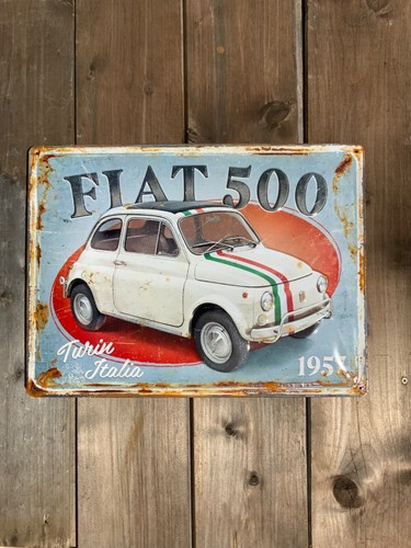 Insegna fiat 500 turin 40x30 - fiat,
