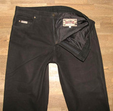 STOCKERPOINT - Uomo- Jeans IN Pelle/Nabuk Pantaloni Pelle Nero Circa W37/L31