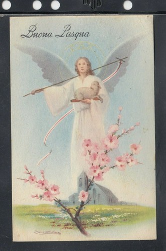 Cartolina buona pasqua - buona, angelo