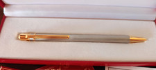 CARTIER Santos brushed metal ballpoint pen with box and papers
