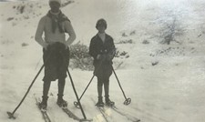 Vecchia Foto Cartolina Postale Gevaert Sciatori Non Viaggiata