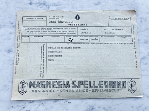 Cedola telegramma intonso - telegramma,