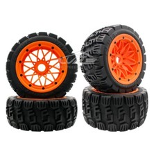Cerchi in nylon arancione caricati pneumatici 4 ruote motrici per 1/5 HPI Rovan KM Baja 5B