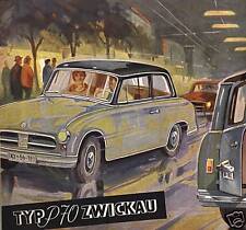 AWZ P70 ZWICKAU PROSPETTO AUTO D'EPOCA DDR TRABANT