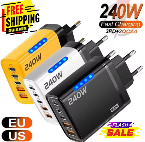 240w gan 5in1 - gan, usb