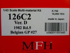 MFH 1/43 Ferrari 126C2 GP Del Belgio 1982 Kit Completo G. Villeneuve El Factory
