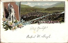 Litografia Innsbruck in Tirolo, veduta generale, Andreas Hofer - 4370147