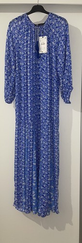 Abito lungo zara blu bianco - zara,
