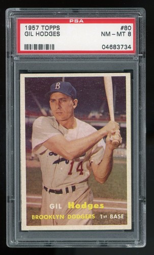 1957 topps gil hodges psa - topps,
