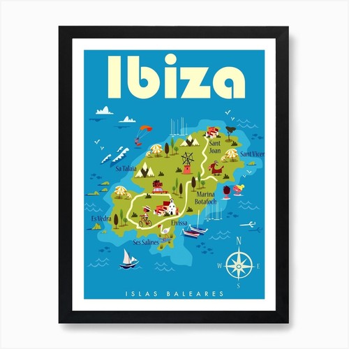 Poster mappa ibiza - mappa, e