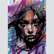 ORIGINALE Graffiti ritratto dipinto su carta arte moderna di Vin Dantes COA