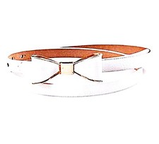 Cintura da Donna Ragazza Sottile Bianca Ecopelle Fibbia Fiocco I.20041