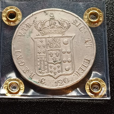 Moneta Argento Piastra Da 120 Grana Ferdinando II Napoli 1856 Ag833g27,5 Lot 647