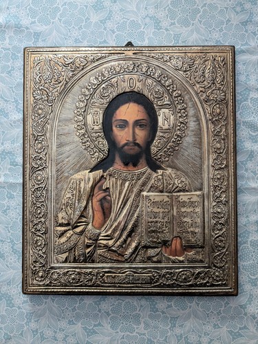 Vecchia icona russa cristo - russa,