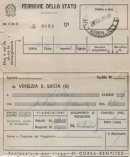 1966 BIGLIETTO DEL TRENO