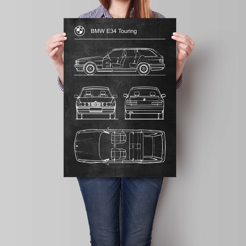 Poster auto turismo bmw e34 - bmw,
