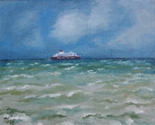 Paesaggio marino nave barca